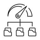 A black and white line drawing of a network