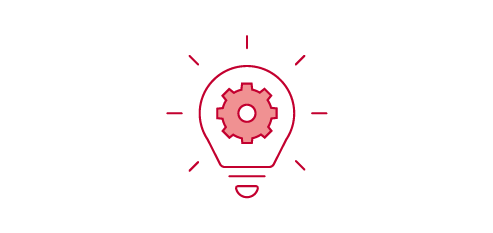 Lightbulb with gear icon
